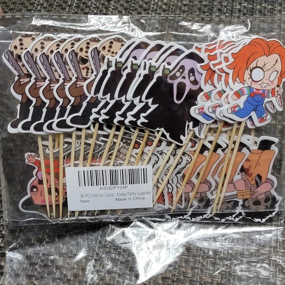 Horror Movie Character Cupcake Picks 36 Pc Toppers Decorations Baking Halloween